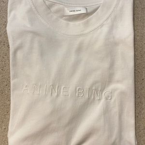 Anine Bing White Logo Tee